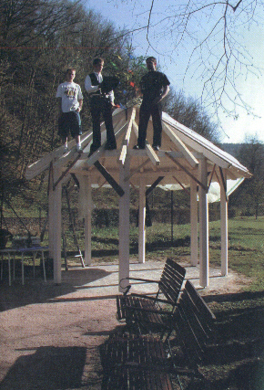 Aufbau des Pavilions